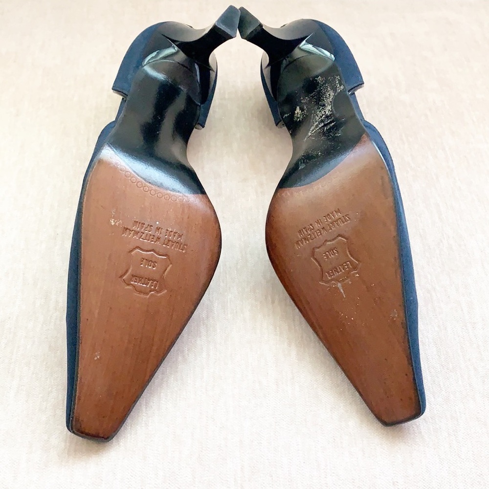 Stuart Weitzman Blue Pointed Slip On Heels Sz 5 - image 8